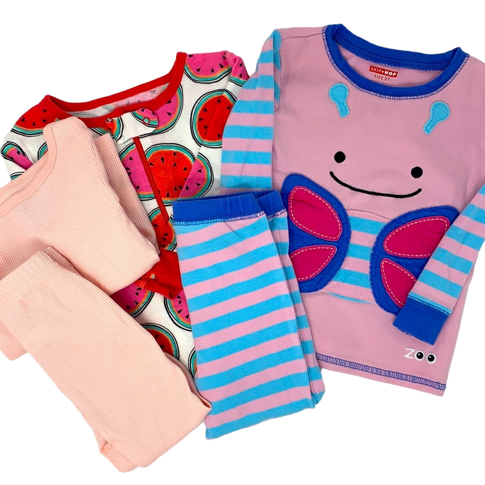 Toddler Girls Pajama Bundle 3 Sets 18M 2T Carter’s Skip Hop Watermelon Butterfly